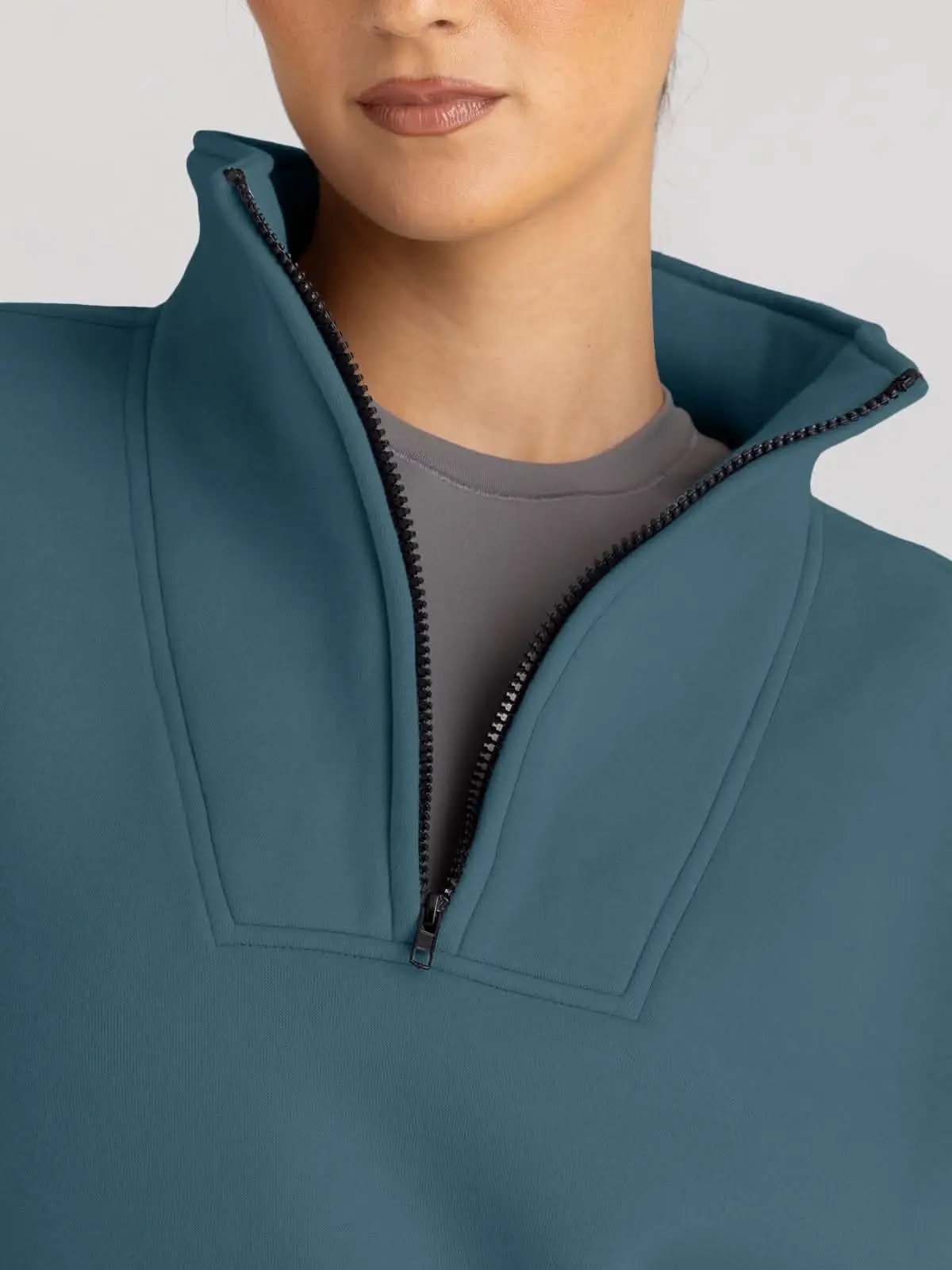 Trendy Queen Sweatshirts Half Zip Pullover Quarter Zip Oversized Hoodies Sweaters Comfy Fall Outfits 2024 Y2K Winter Clothes - Love Salve